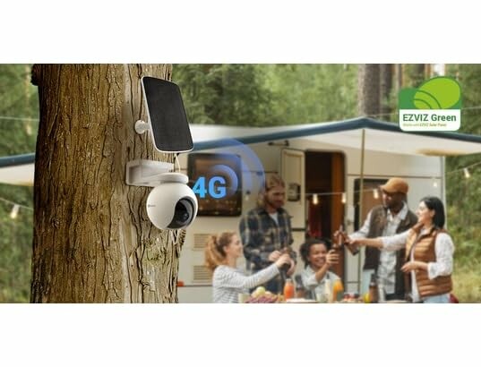 EZVIZ 2K 4G LTE Security Camera with mounting bracket.