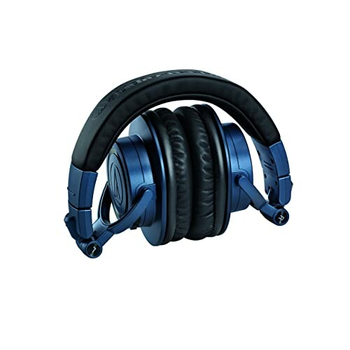 Blue foldable over-ear headphones