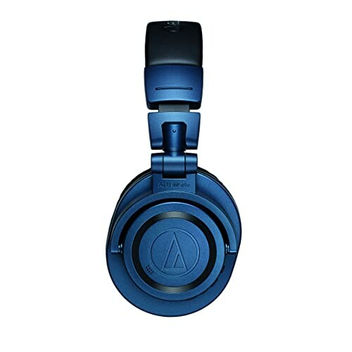 Blue over-ear headphones, top view