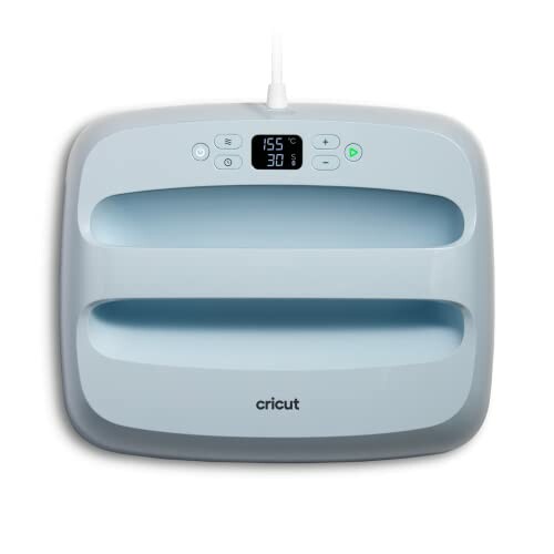 Cricut heat press machine with digital display.