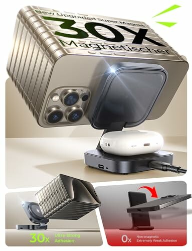 Magnetic phone charger with strong adhesion