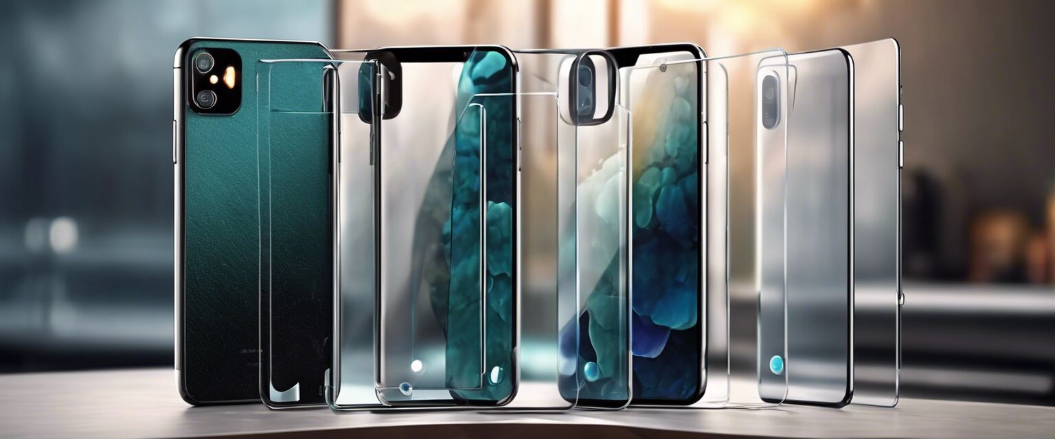 Various screen protectors for smartphones