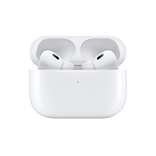Wireless earbuds in a charging case